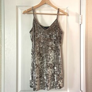 Forever 21 Silver Crushed Velvet Minidress